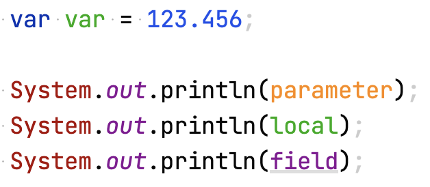 Contrast for Local, Parameter, Field