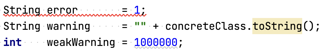 Screen Shot default errors and warnings