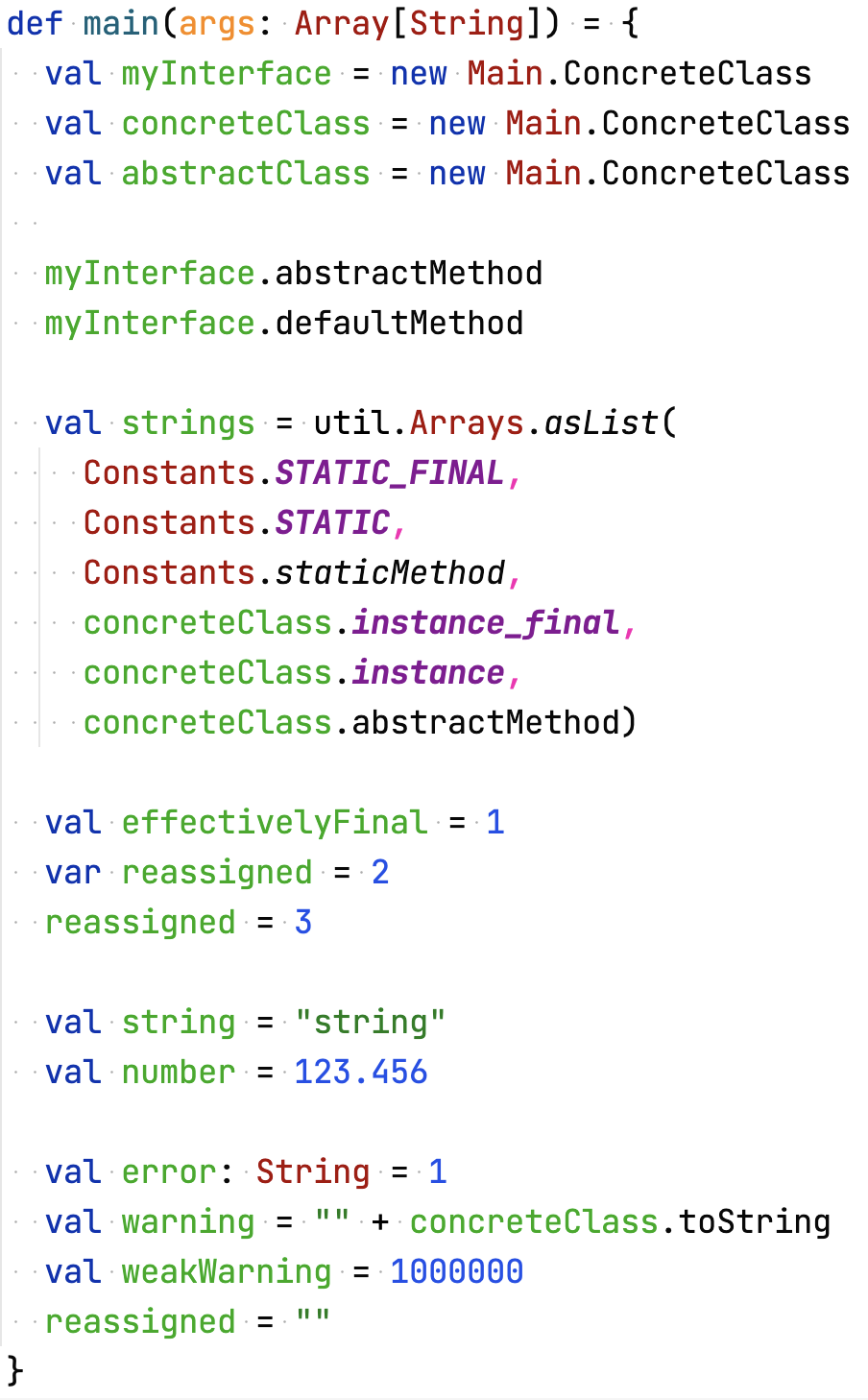 Screen Shot Scala Code
