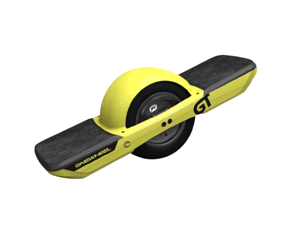 Onewheel GT with highlighter yellow accessories